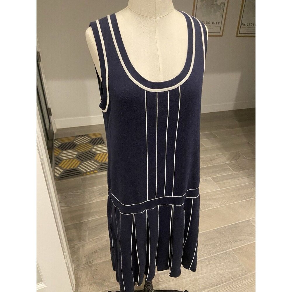 Banana Republic Navy and White Midi Dress